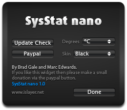 SysStat nano Options